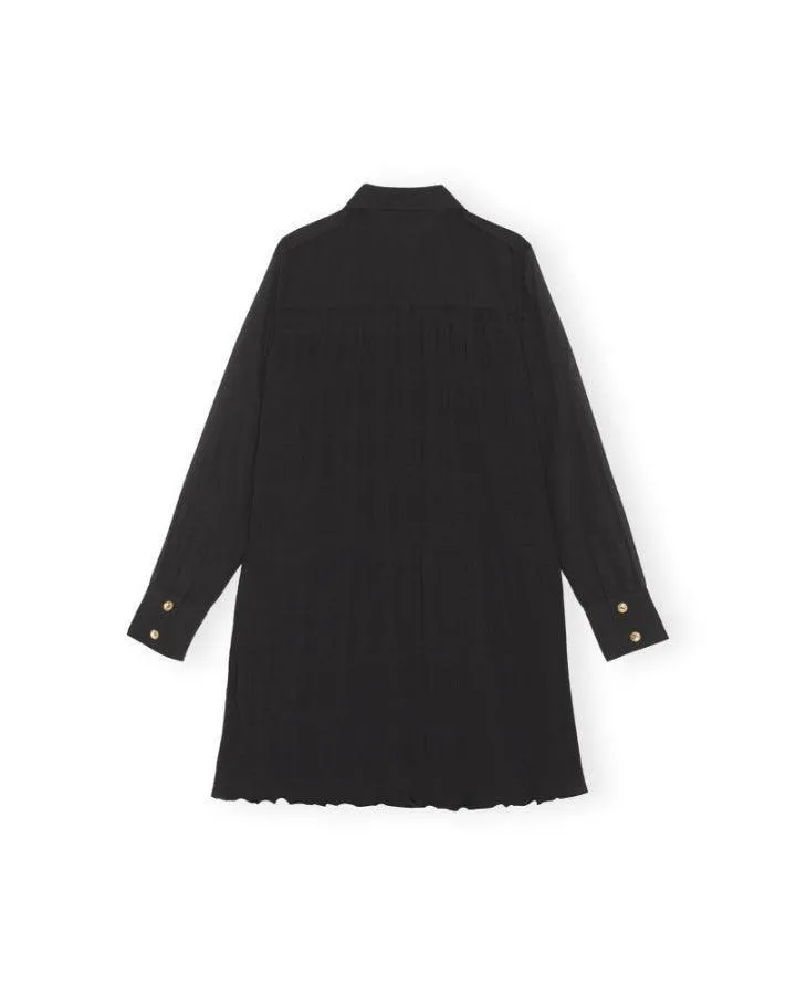 Pleated Georgette Shirt Dress