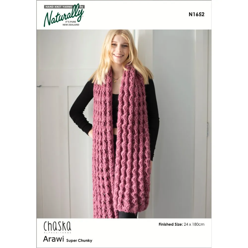 Puffed Rib Scarf Knitting Pattern (N1652)