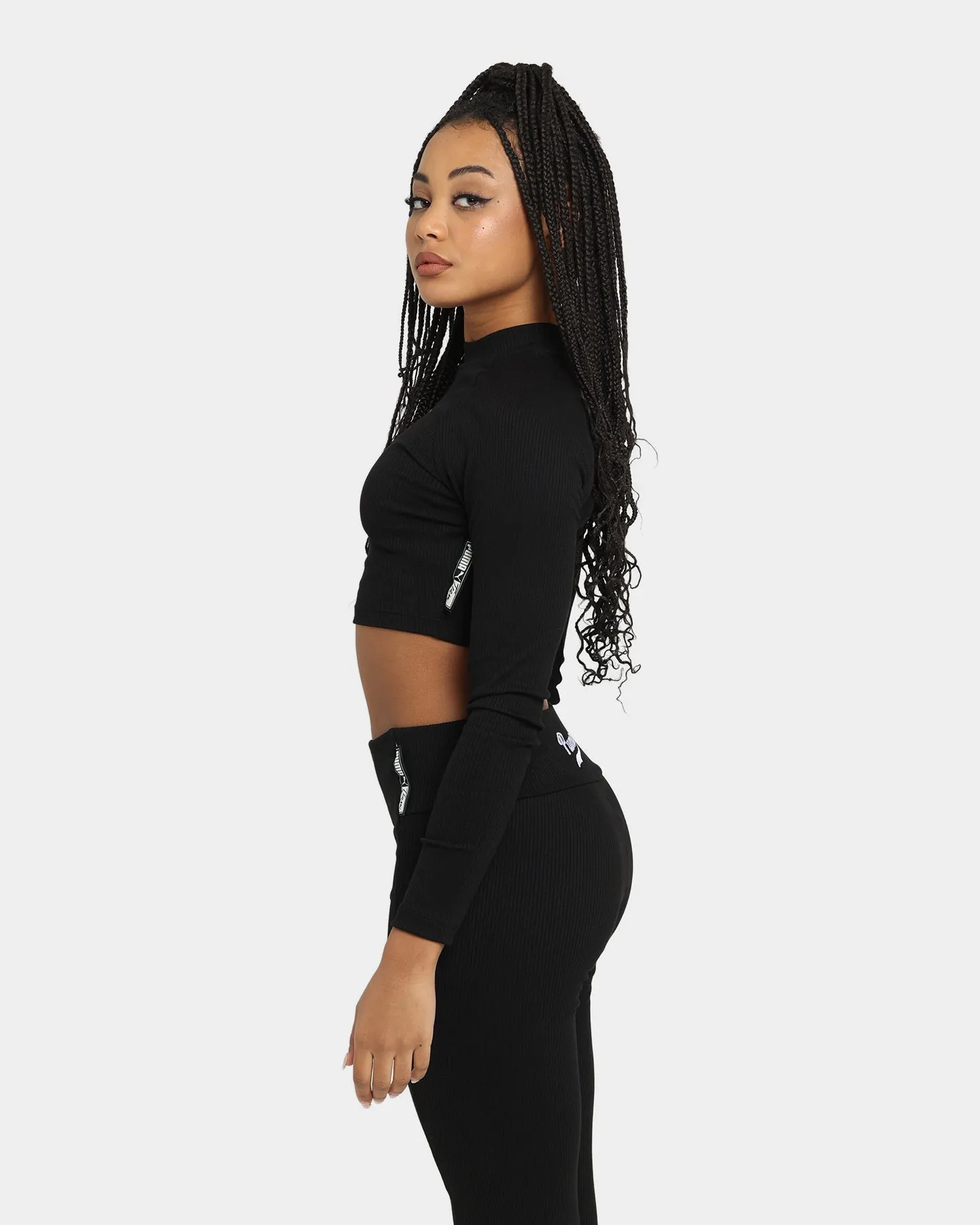 PUMA Women's Team Ribbed Long Sleeve Top Puma Black