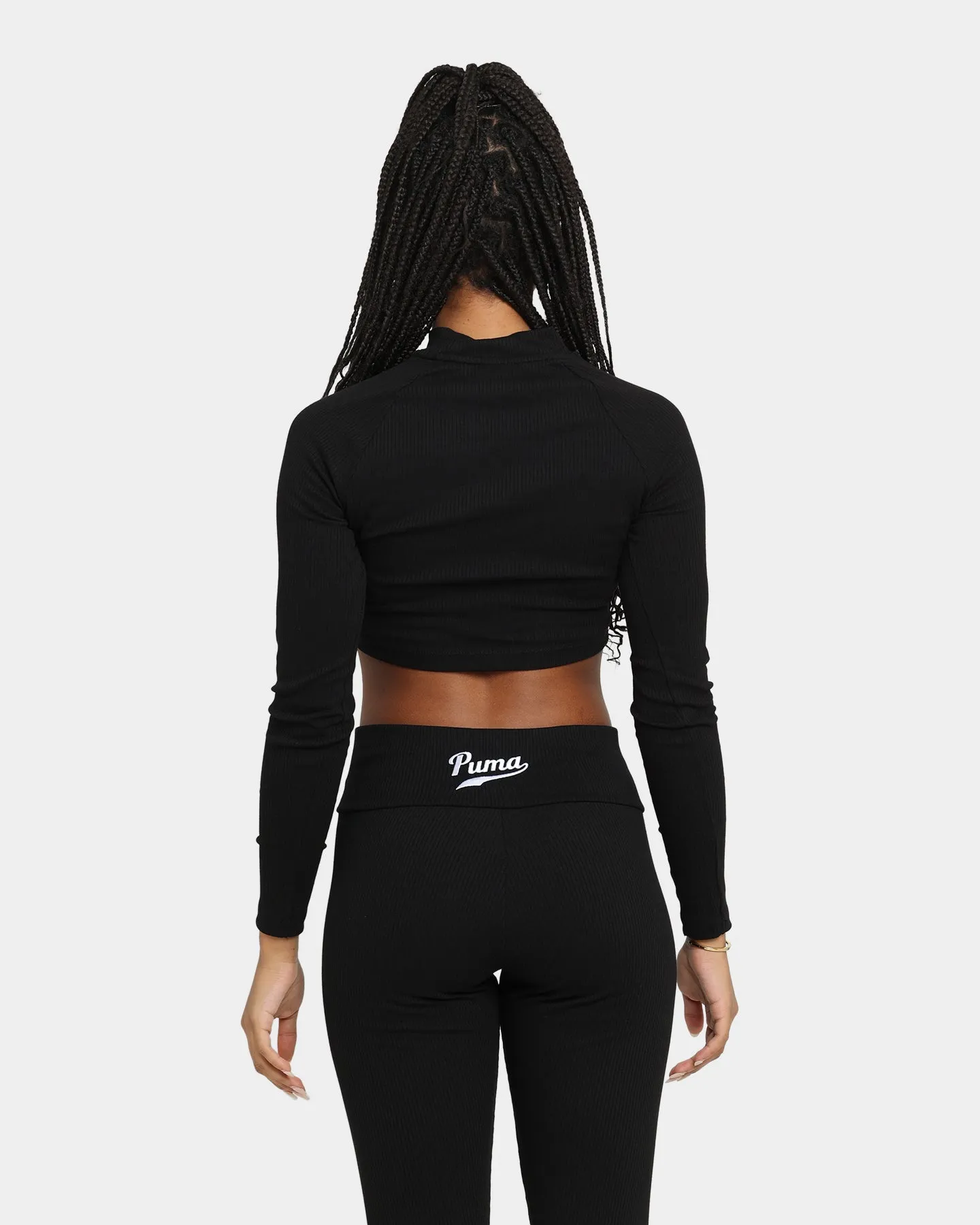 PUMA Women's Team Ribbed Long Sleeve Top Puma Black