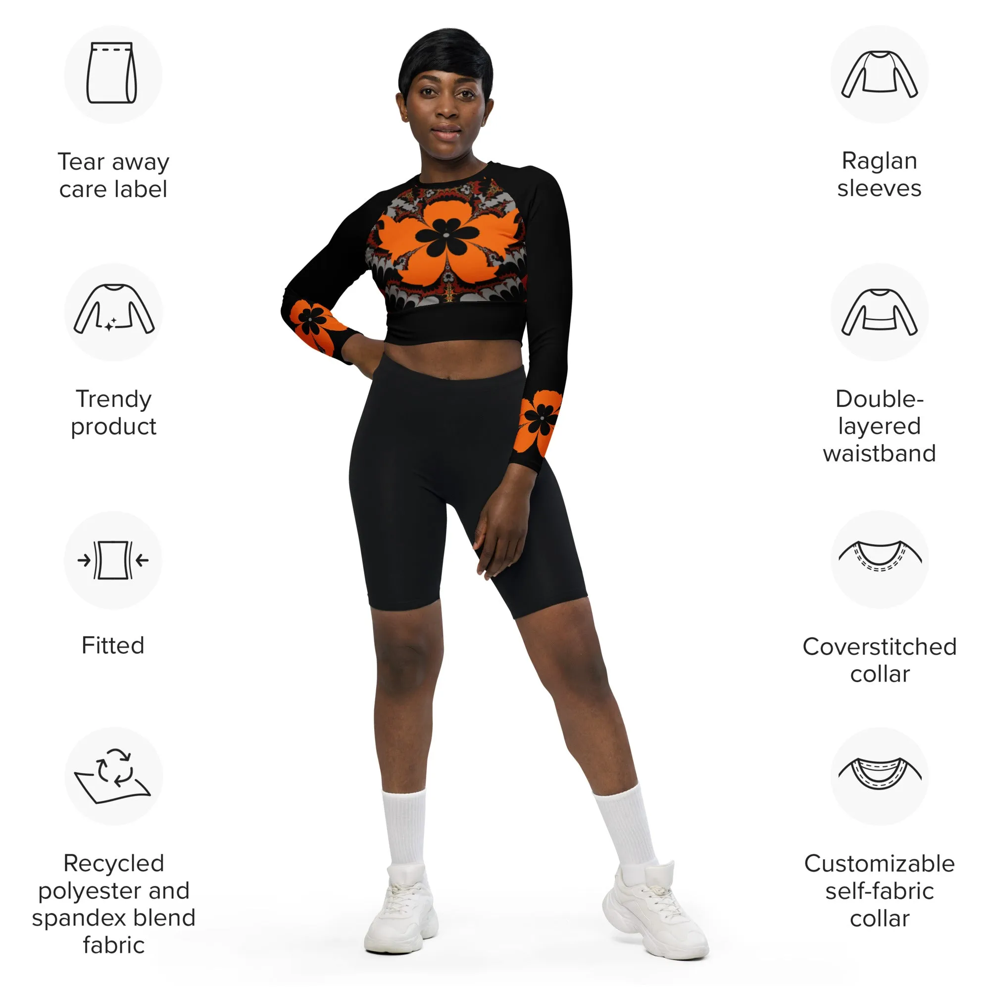 "Buccaneers Fans " Collection - Recycled Long Sleeve Crop Top