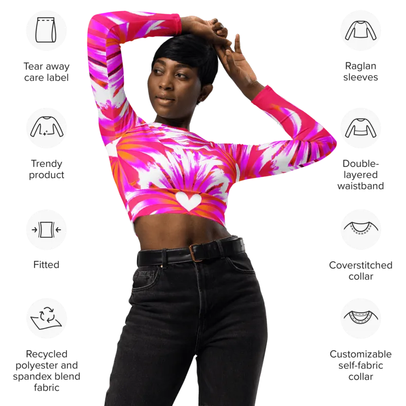 "Heartbeat Couture" Collection - Recycled Long Sleeve Crop Top