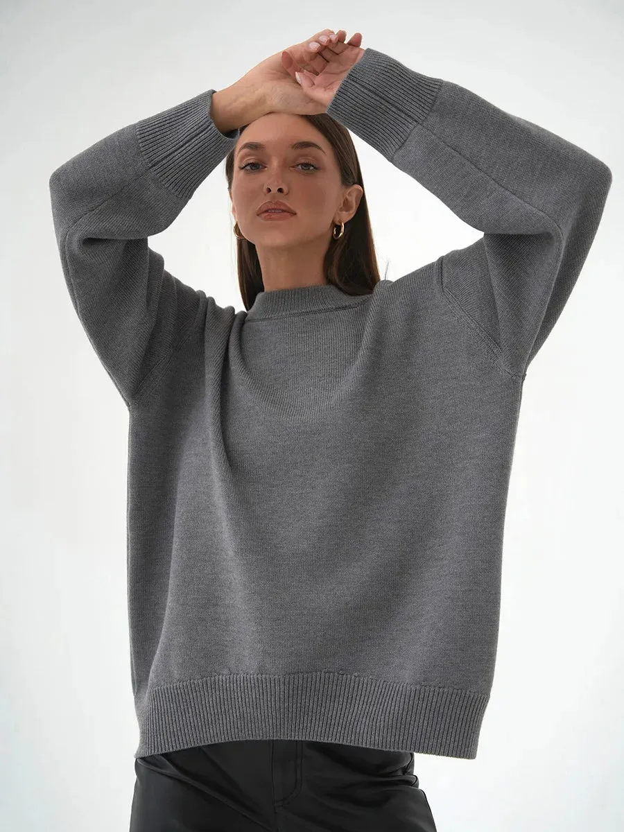 Roll With The Flow O Neck Knitted Pullover