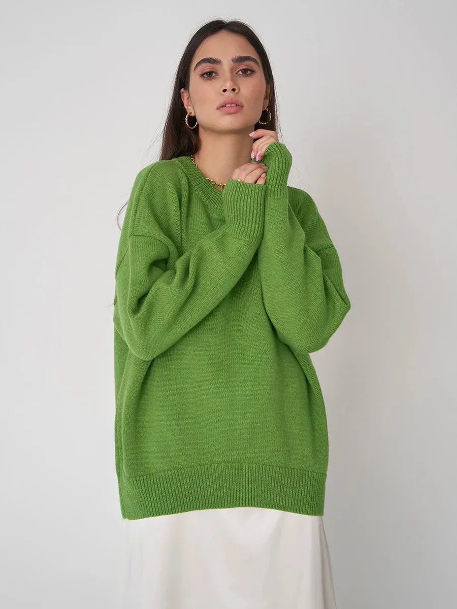 Roll With The Flow O Neck Knitted Pullover