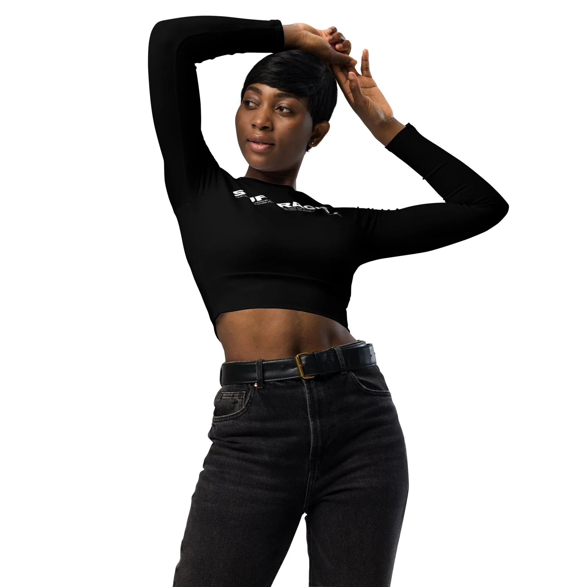 Suffragist Recycled long-sleeve crop top