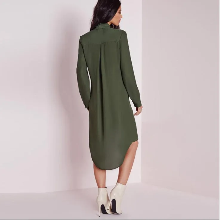 Tie Neck Midi Dress