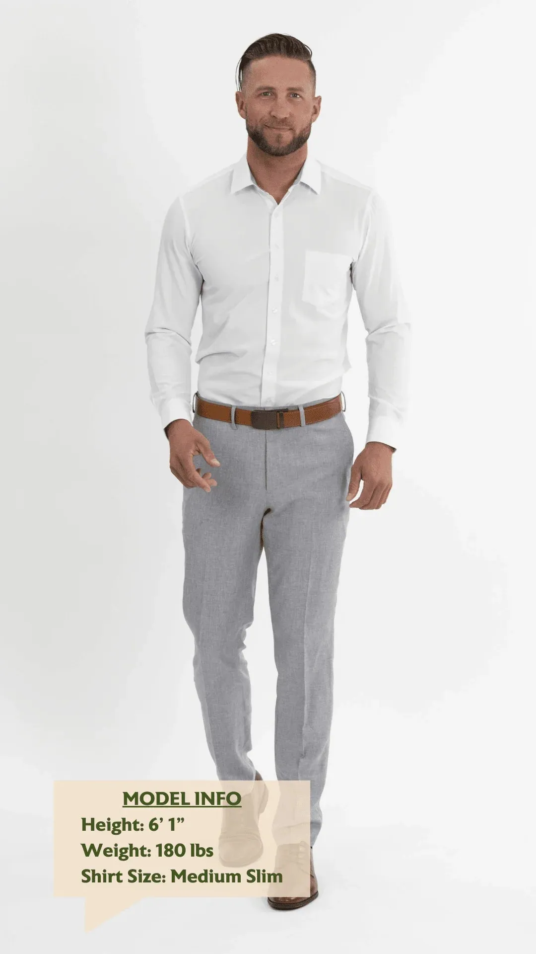Tough Apparel Men's White Shirt Long Sleeve Slim