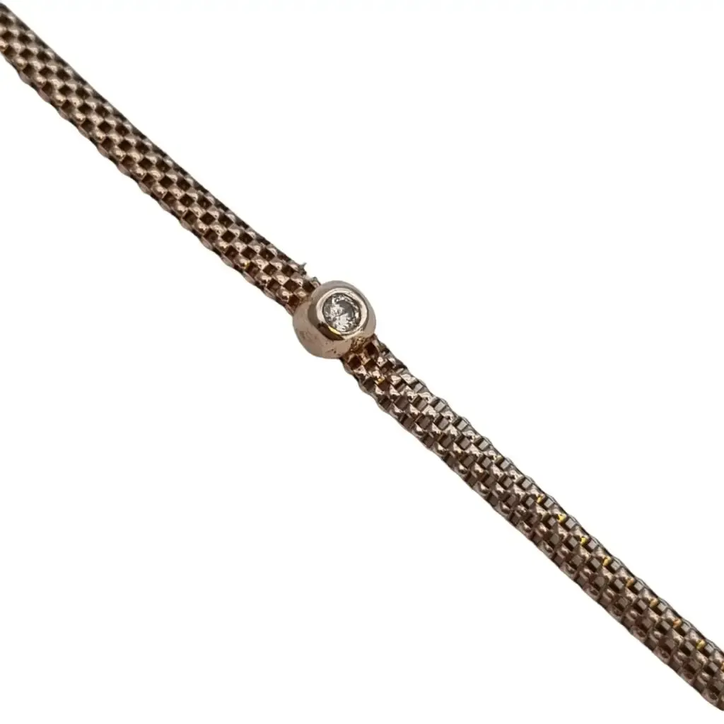 Vintage bracelet for women in golden silver and zircons.