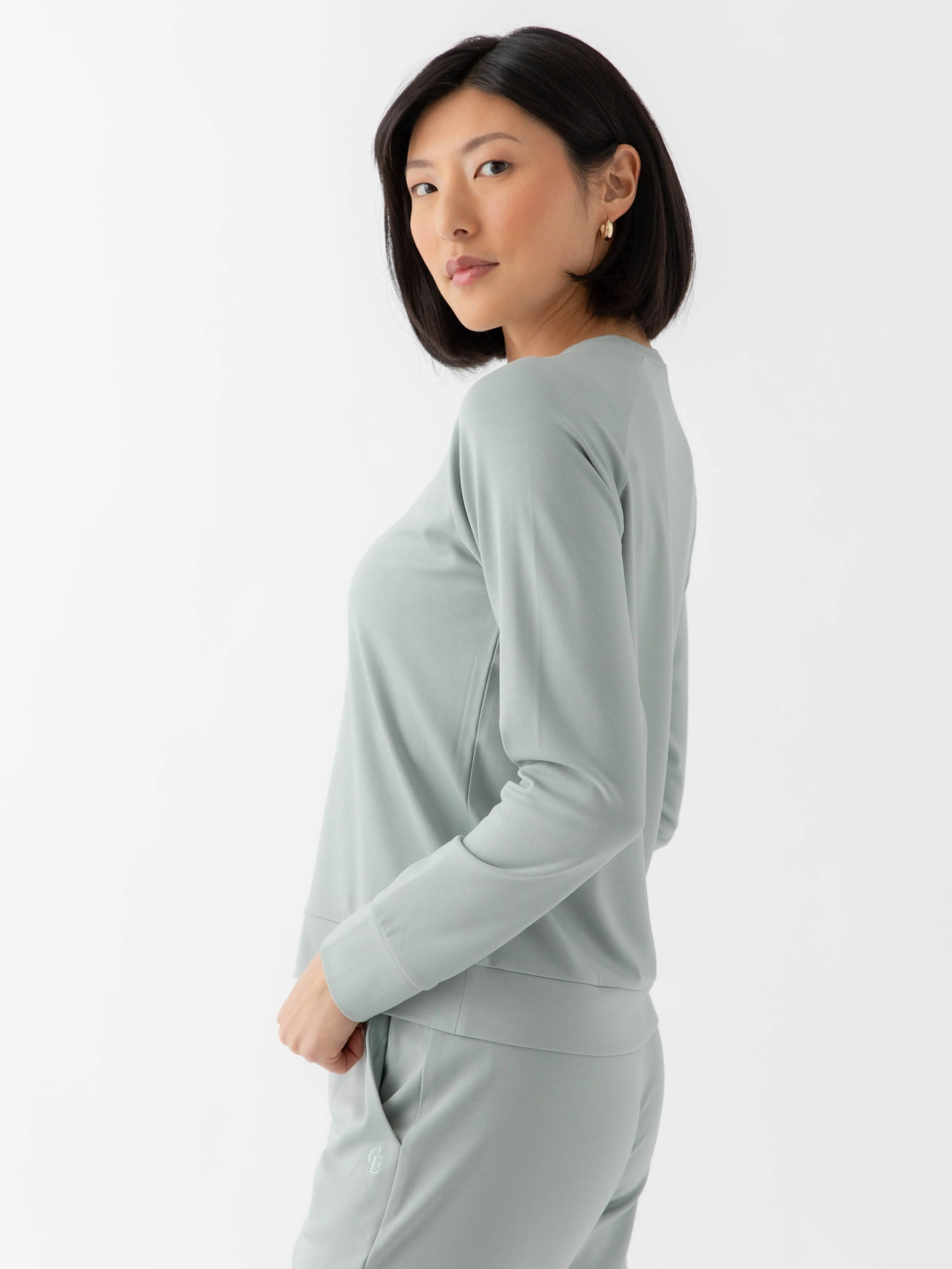 Women's Brushed Bamboo Pullover Crew