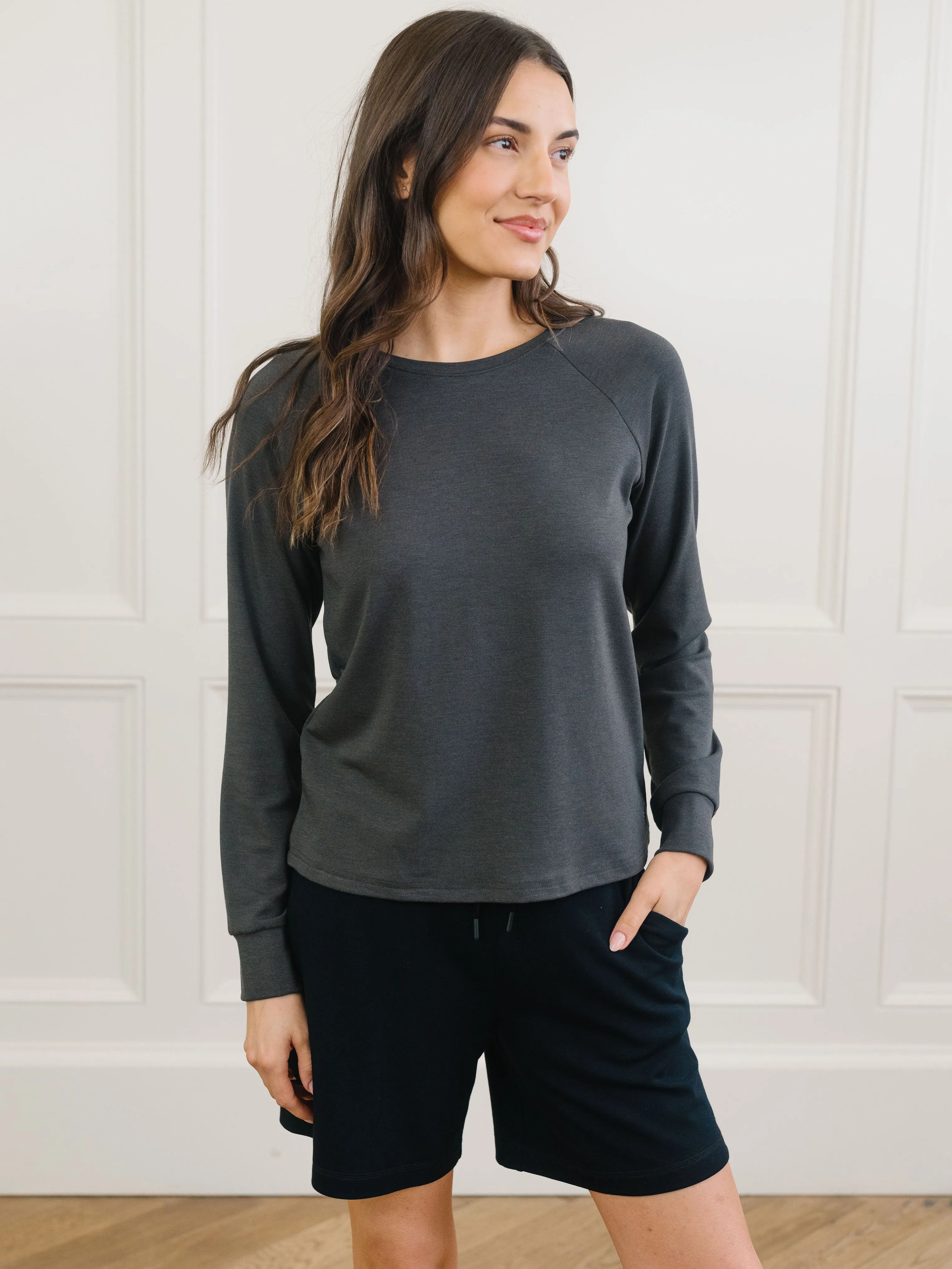 Women's Brushed Bamboo Pullover Crew