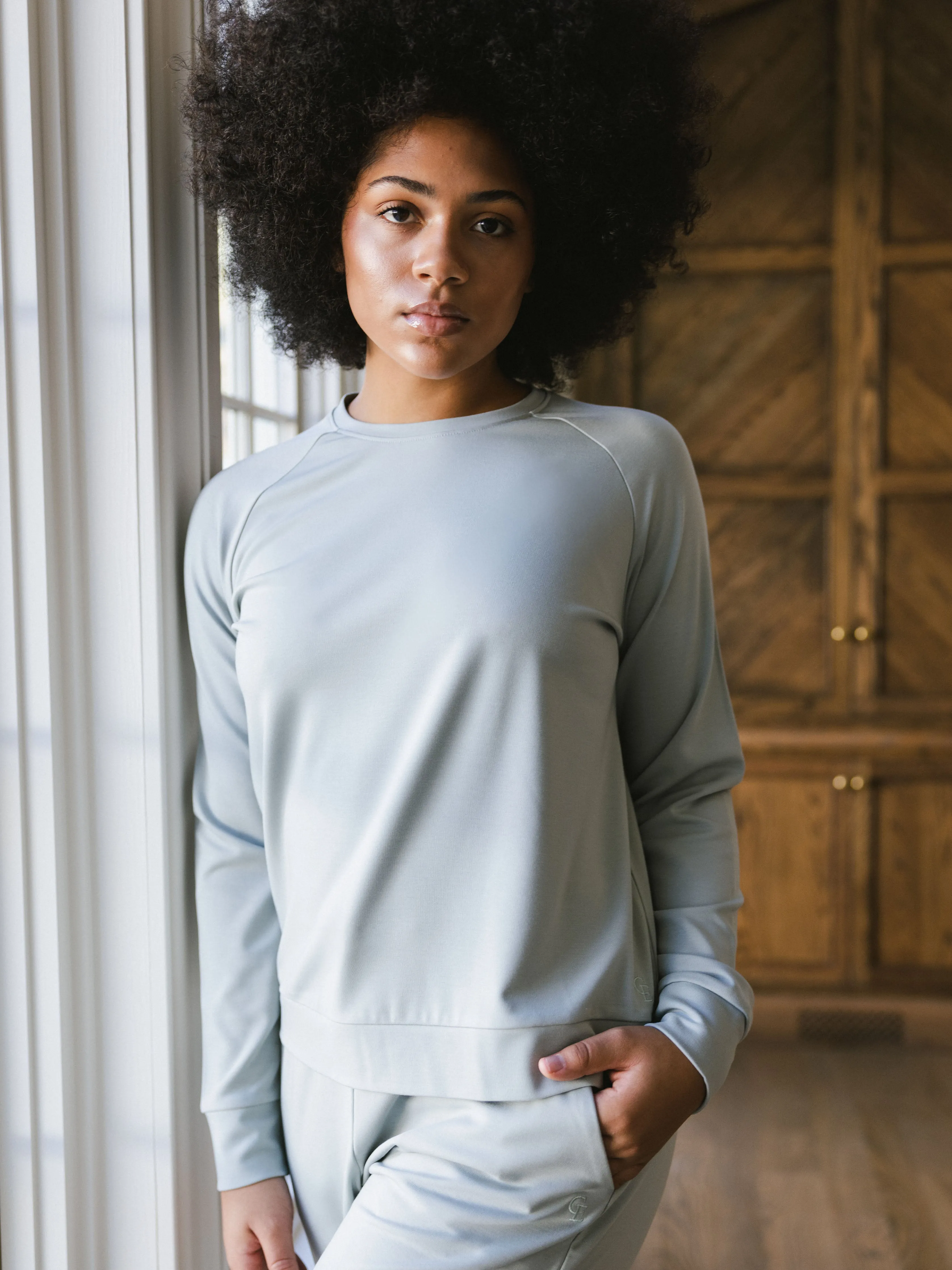 Women's Brushed Bamboo Pullover Crew