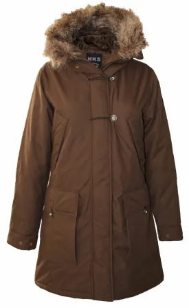 Women's Detachable Faux Fur Hoodie Long Puffer Parka