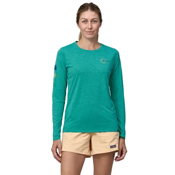 Women's L/S Cap Cool Daily Graphic Shirt - Waters
