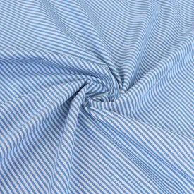 Yarn Dyed Cotton - Blue Stripe - END OF BOLT 30cm